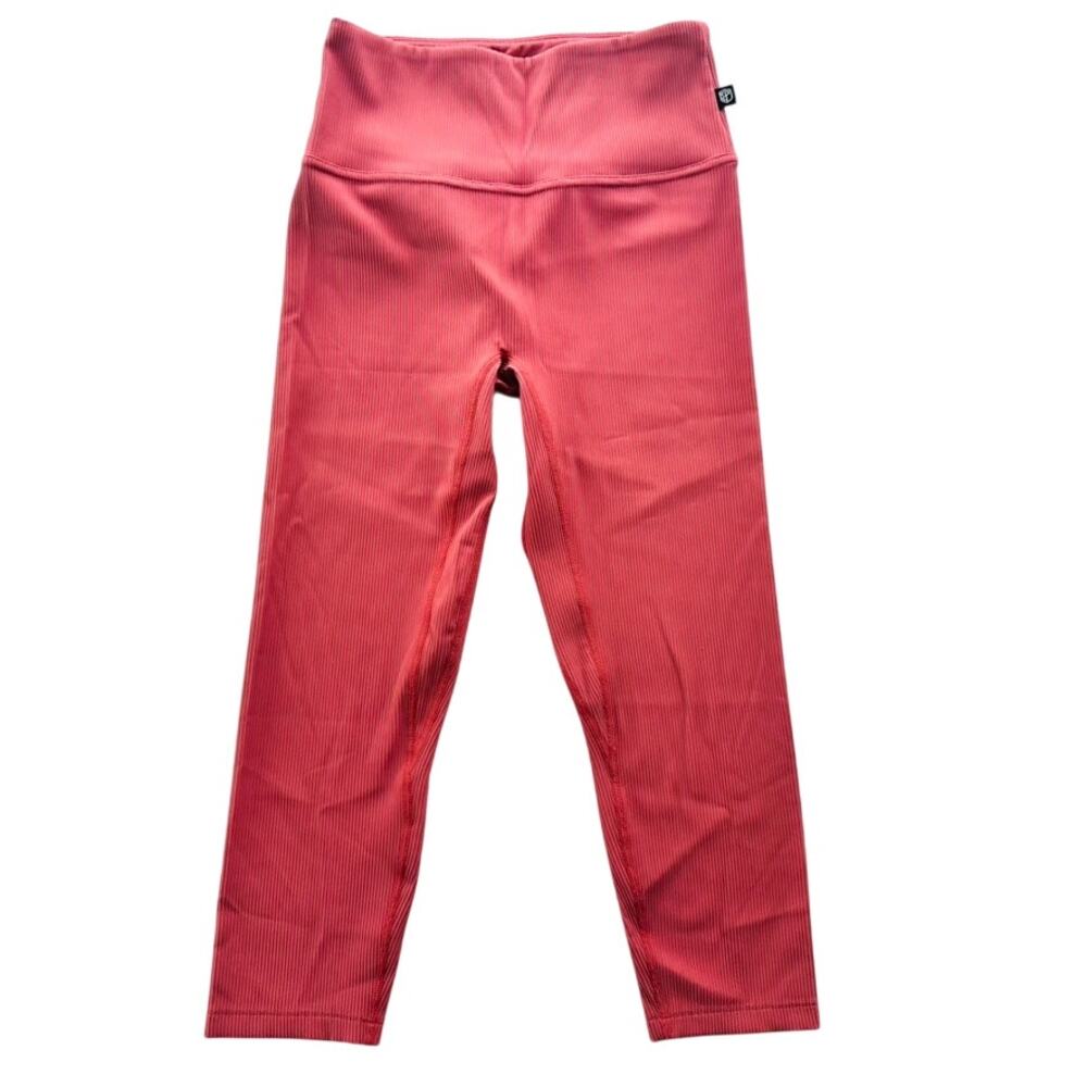 Born Primitive Ribbed Crop Coral Pink Size Small High Rise Gym Yoga Crossfit